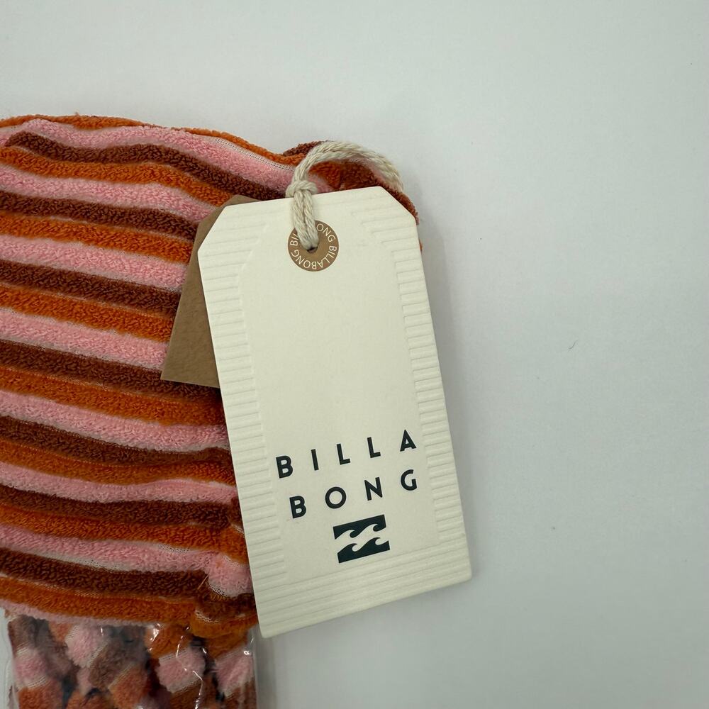Billabong Bikini Top Size Medium NWT Eco Tides Terry Betty Bandeau Straps Stripe - Picture 6 of 14